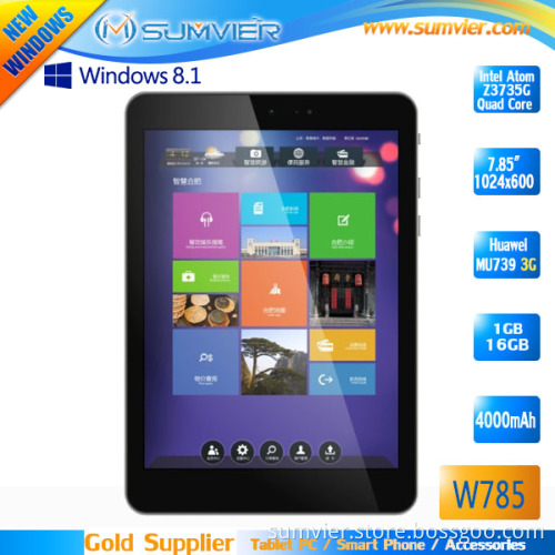 7.85inch 1024X600 HD Intel Atom Quad Core Windows8.1 Tablet (W785)